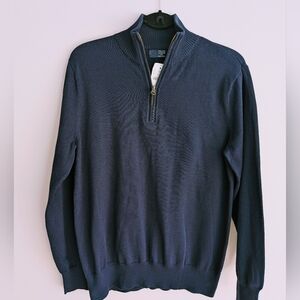 NWT J Crew Quarter Zip Nqvy Cotton Sweater M